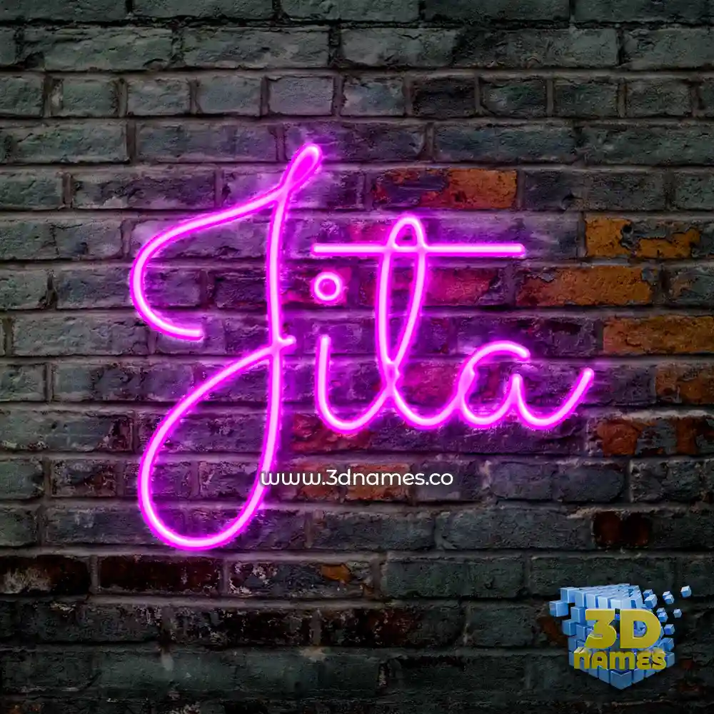 jita in Pink Neon style - 3D name wallpaper