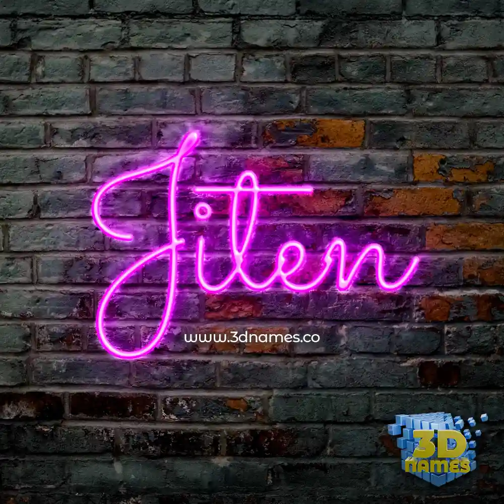 jiten in Pink Neon style - 3D name wallpaper