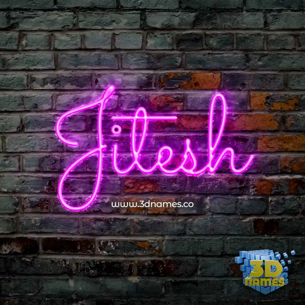 jitesh in Pink Neon style - 3D name wallpaper