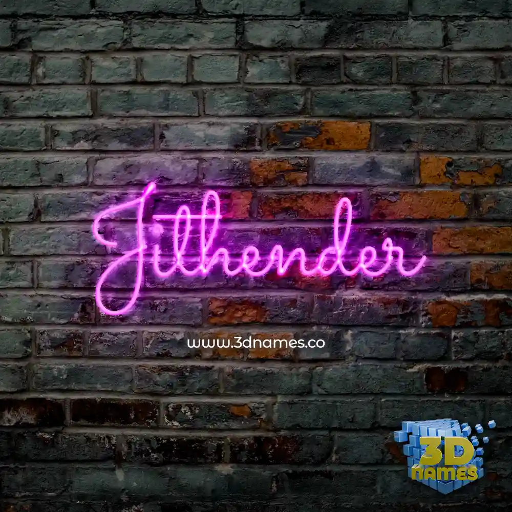 jithender in Pink Neon style - 3D name wallpaper