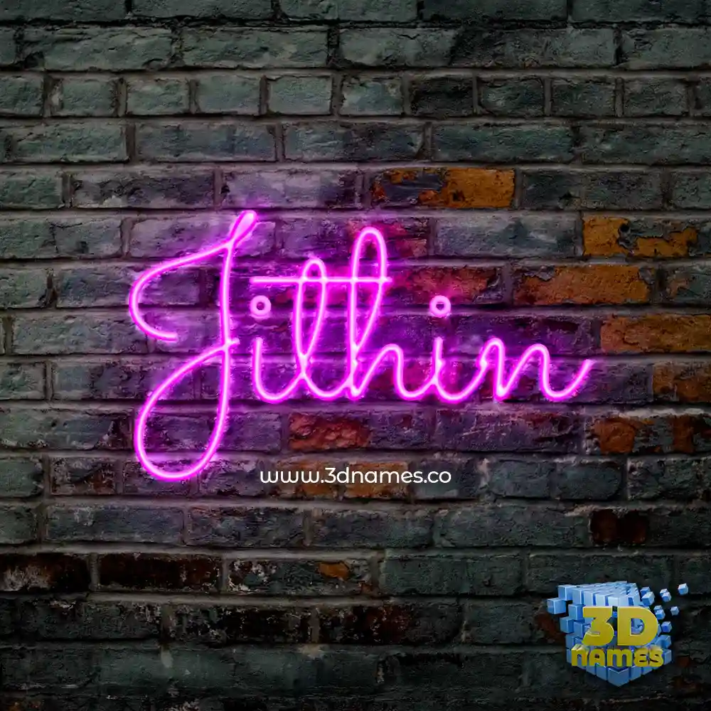 jithin in Pink Neon style - 3D name wallpaper