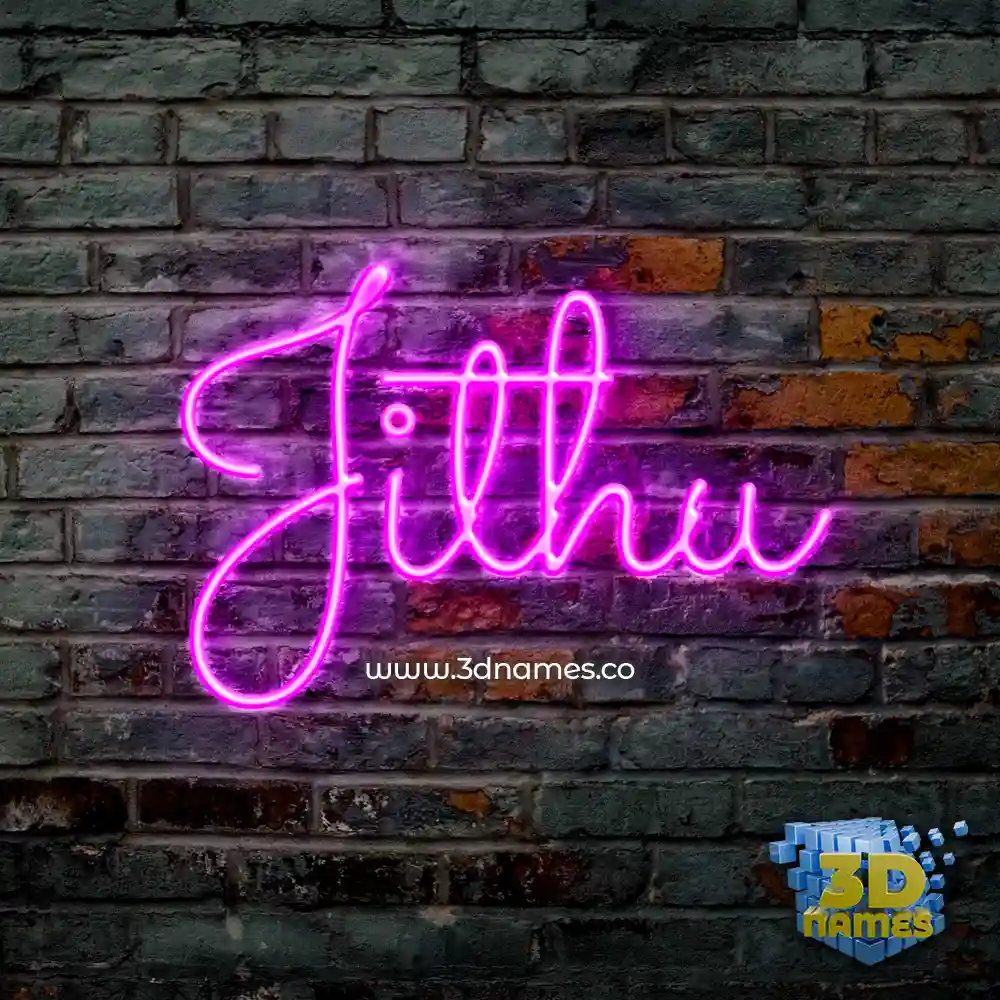 jithu in Pink Neon style - 3D name wallpaper