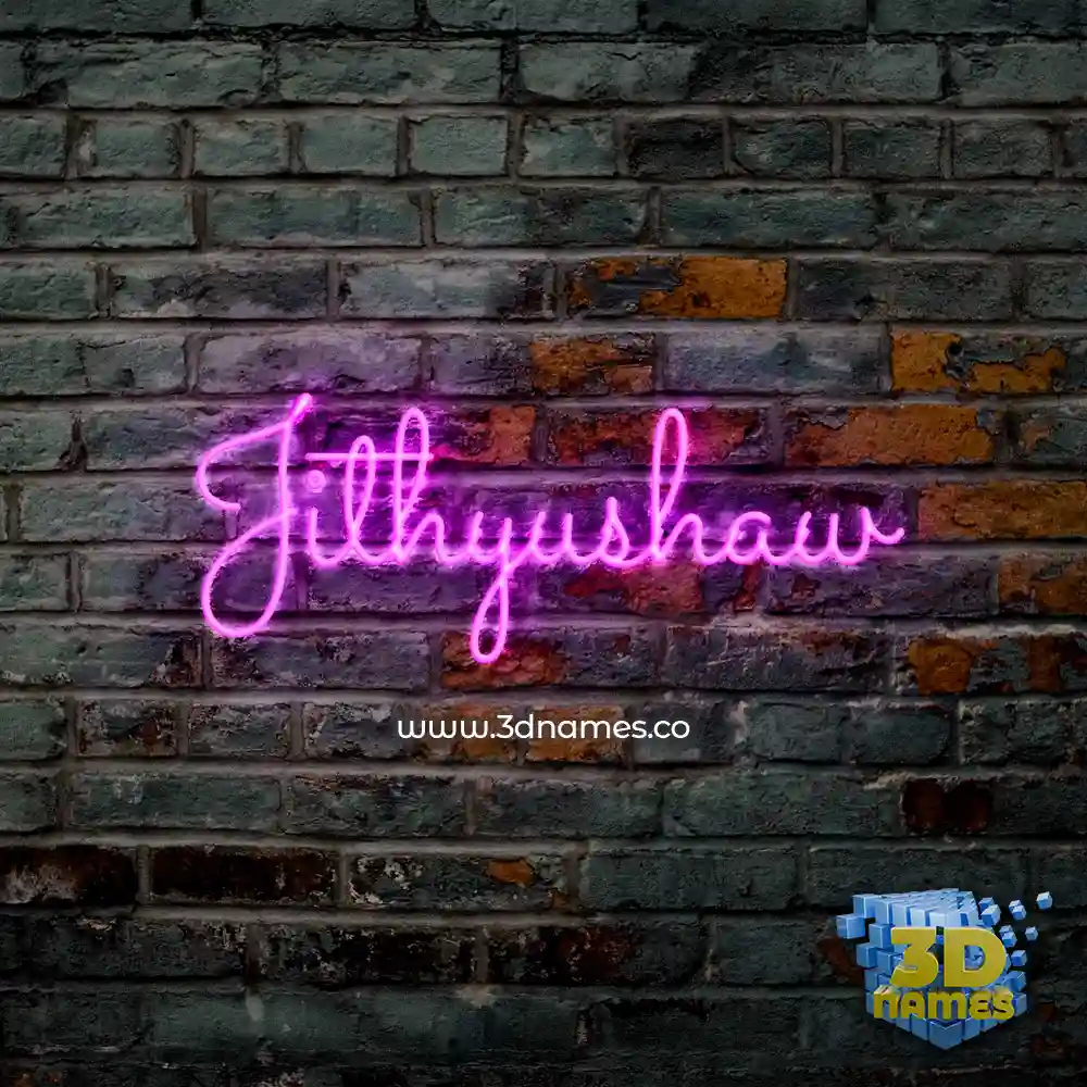 jithyushaw in Pink Neon style - 3D name wallpaper