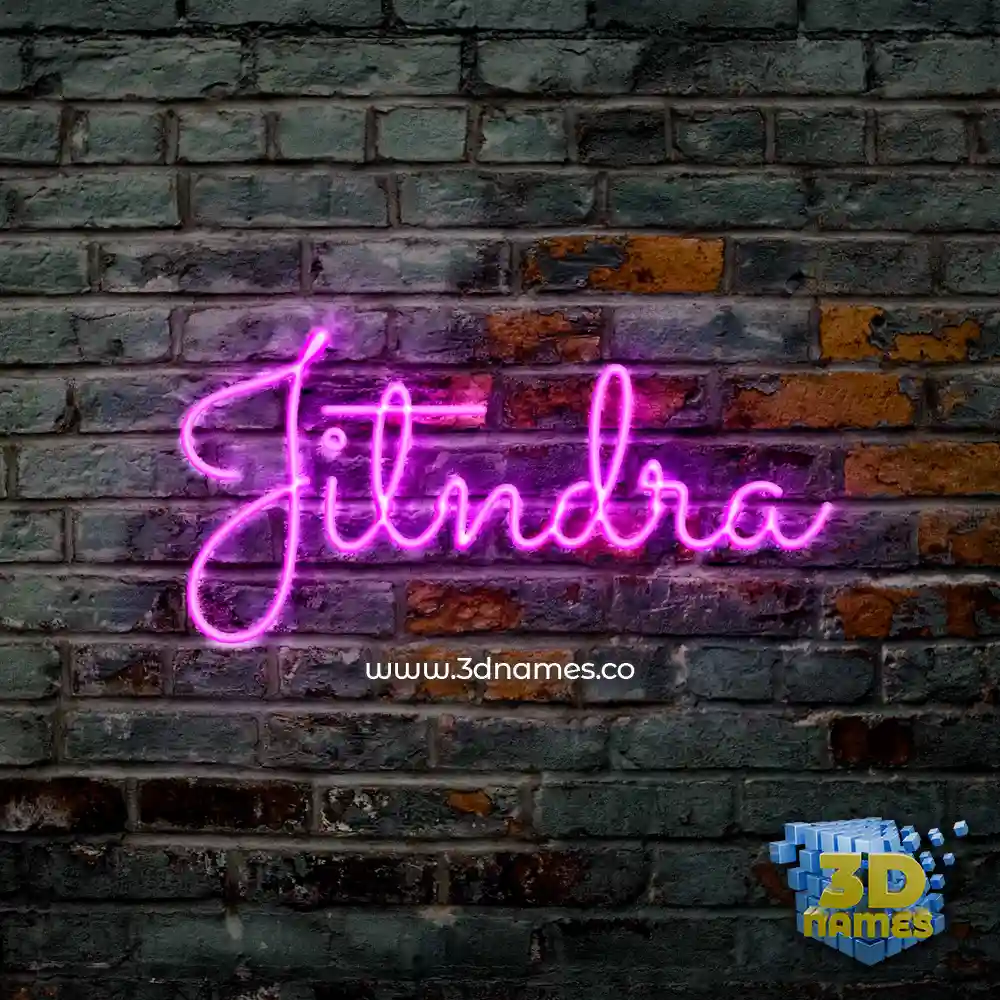 jitndra in Pink Neon style - 3D name wallpaper