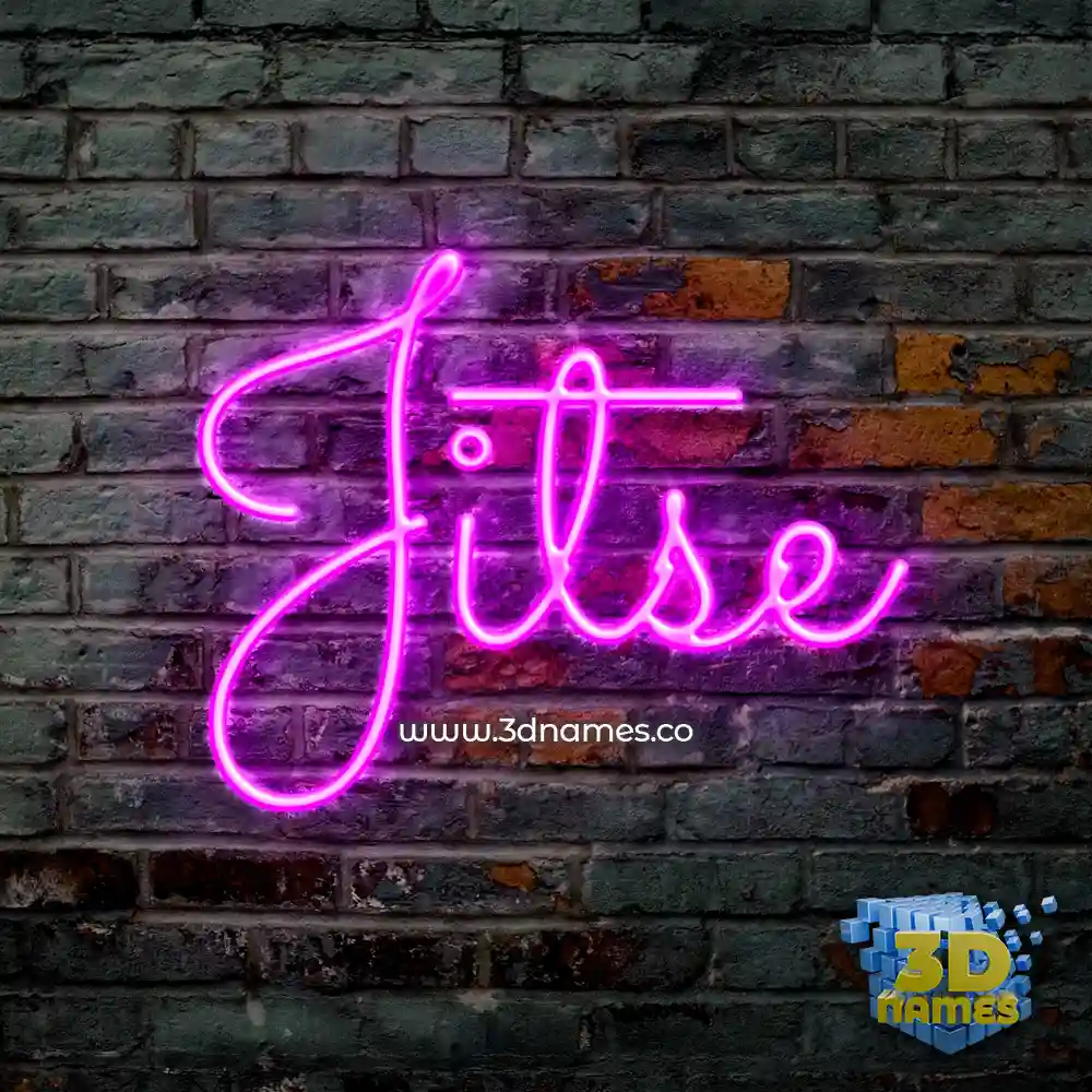 jitse in Pink Neon style - 3D name wallpaper