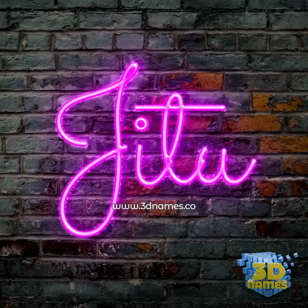 jitu in Pink Neon style - 3D name wallpaper