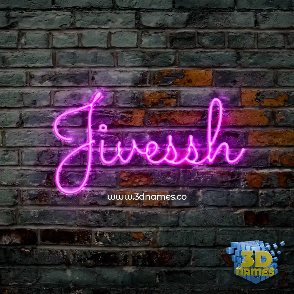 jivessh in Pink Neon style - 3D name wallpaper