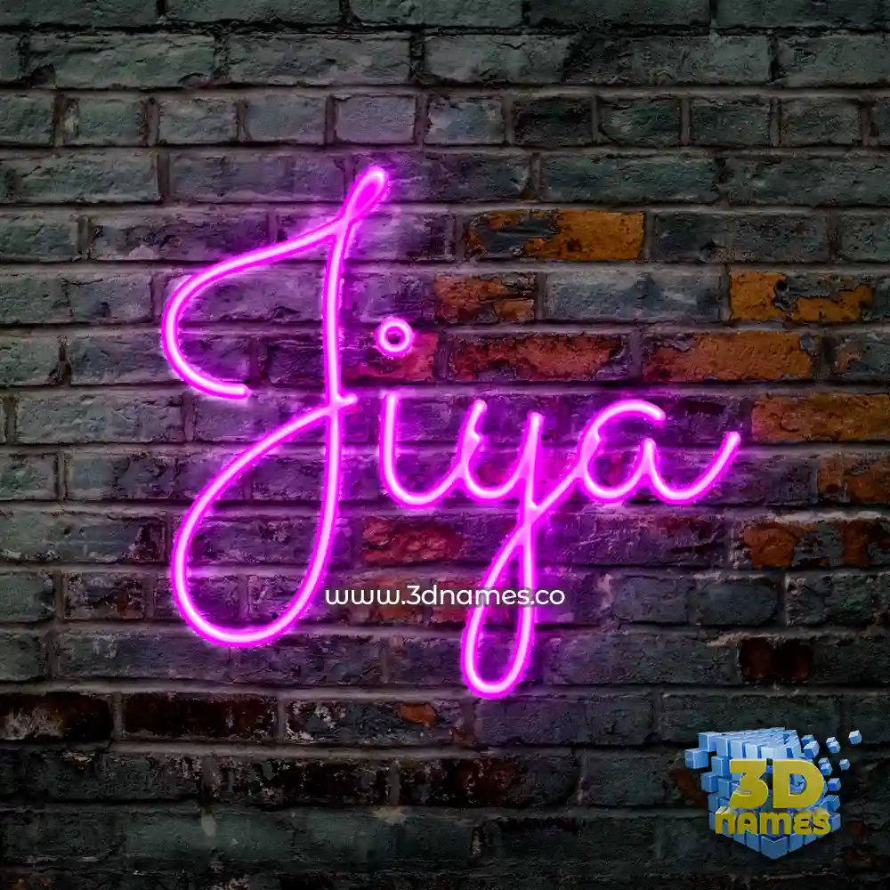 jiya in Pink Neon style - 3D name wallpaper