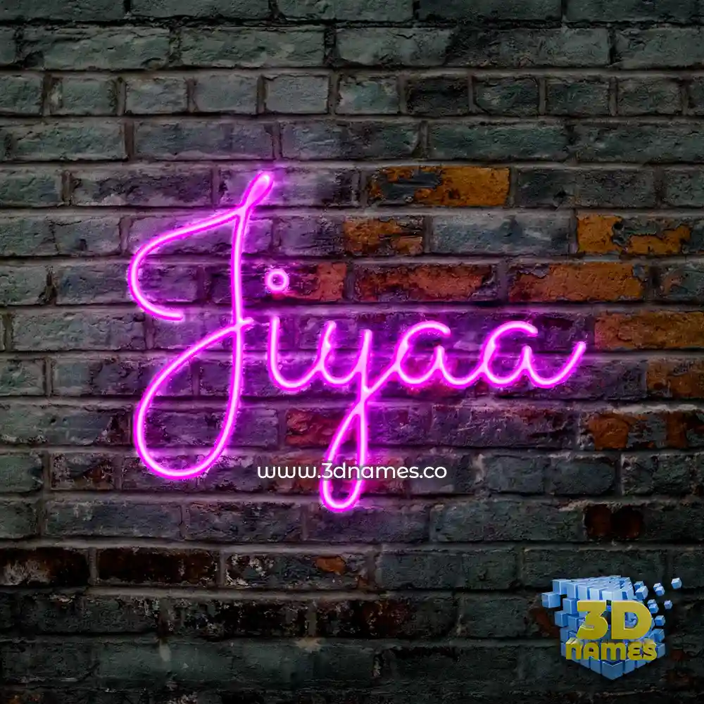 jiyaa in Pink Neon style - 3D name wallpaper