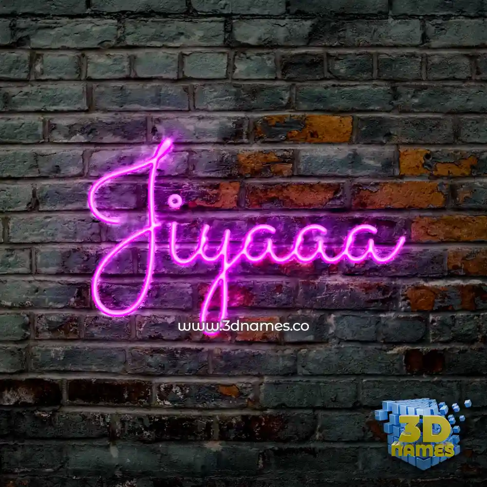 jiyaaa in Pink Neon style - 3D name wallpaper