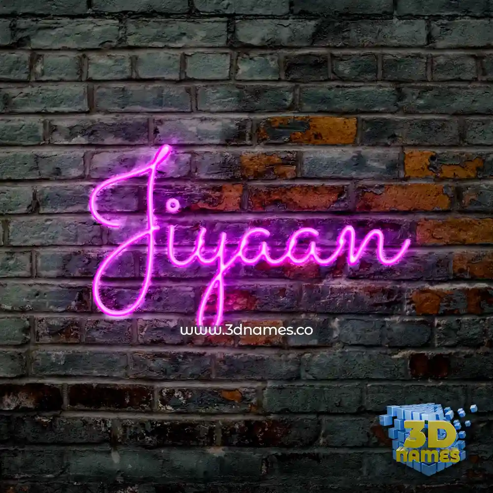 jiyaan in Pink Neon style - 3D name wallpaper