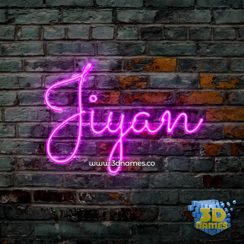 jiyan in Pink Neon style - 3D name wallpaper