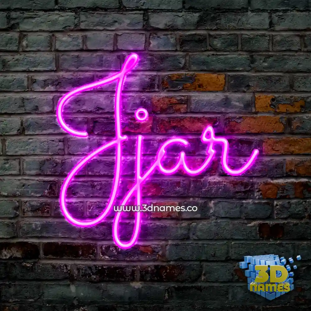 jjar in Pink Neon style - 3D name wallpaper