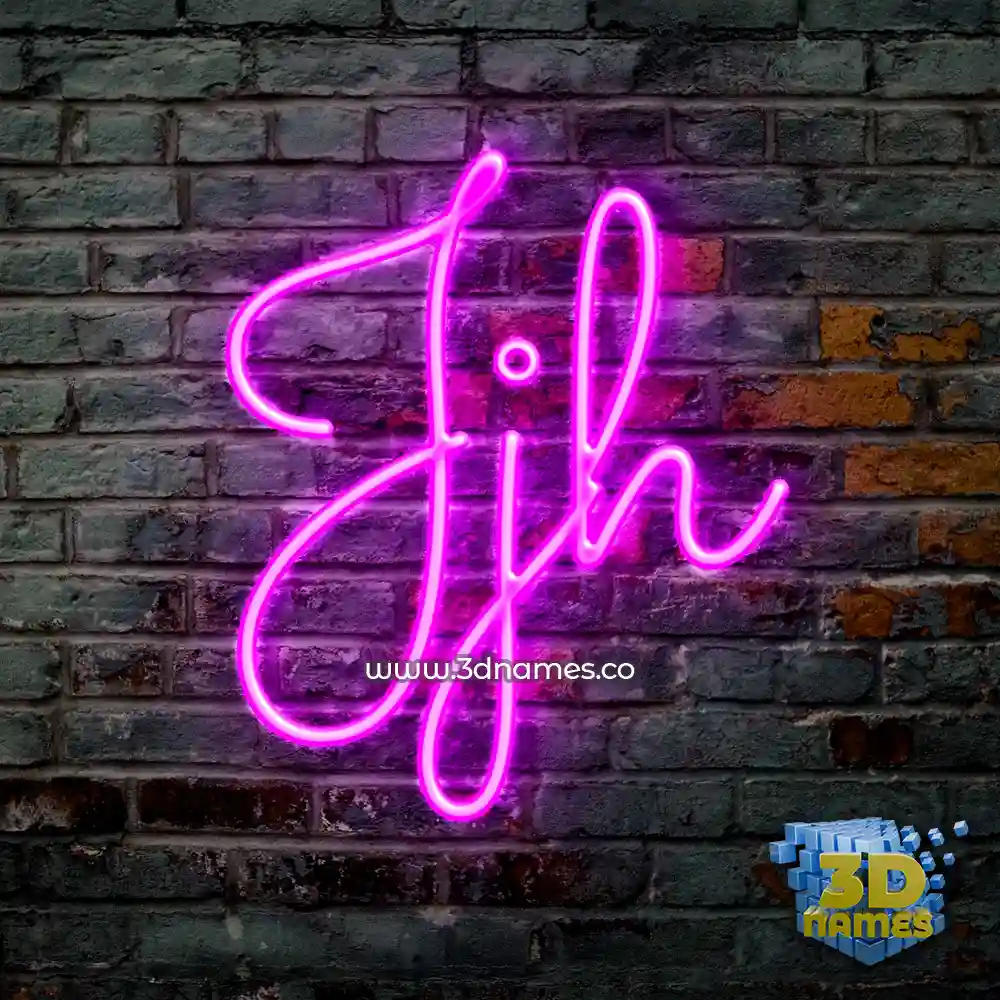 jjh in Pink Neon style - 3D name wallpaper