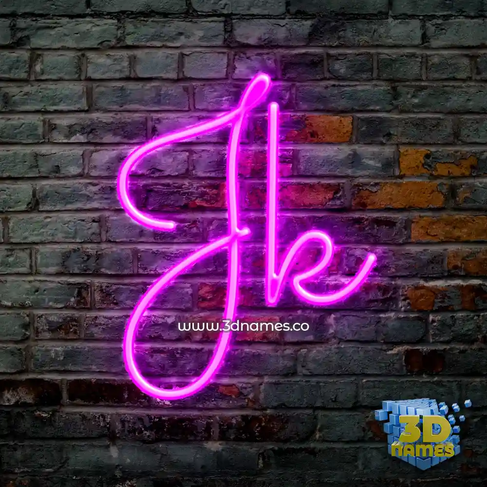 jk in Pink Neon style - 3D name wallpaper