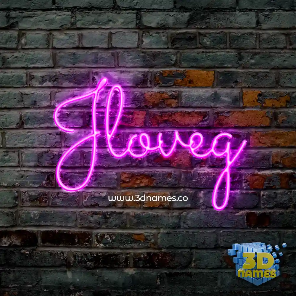 jloveg in Pink Neon style - 3D name wallpaper