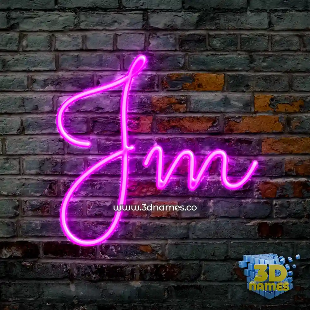 jm in Pink Neon style - 3D name wallpaper