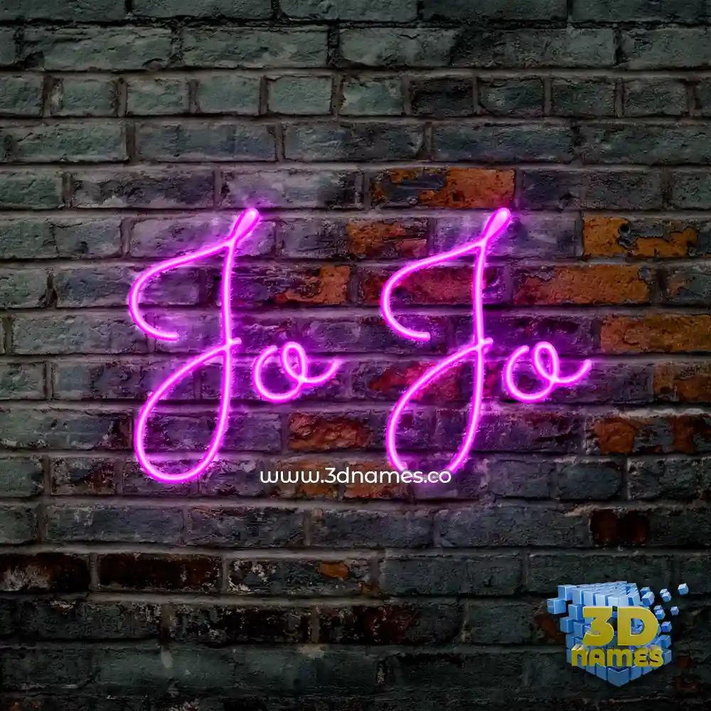 jo jo in Pink Neon style - 3D name wallpaper