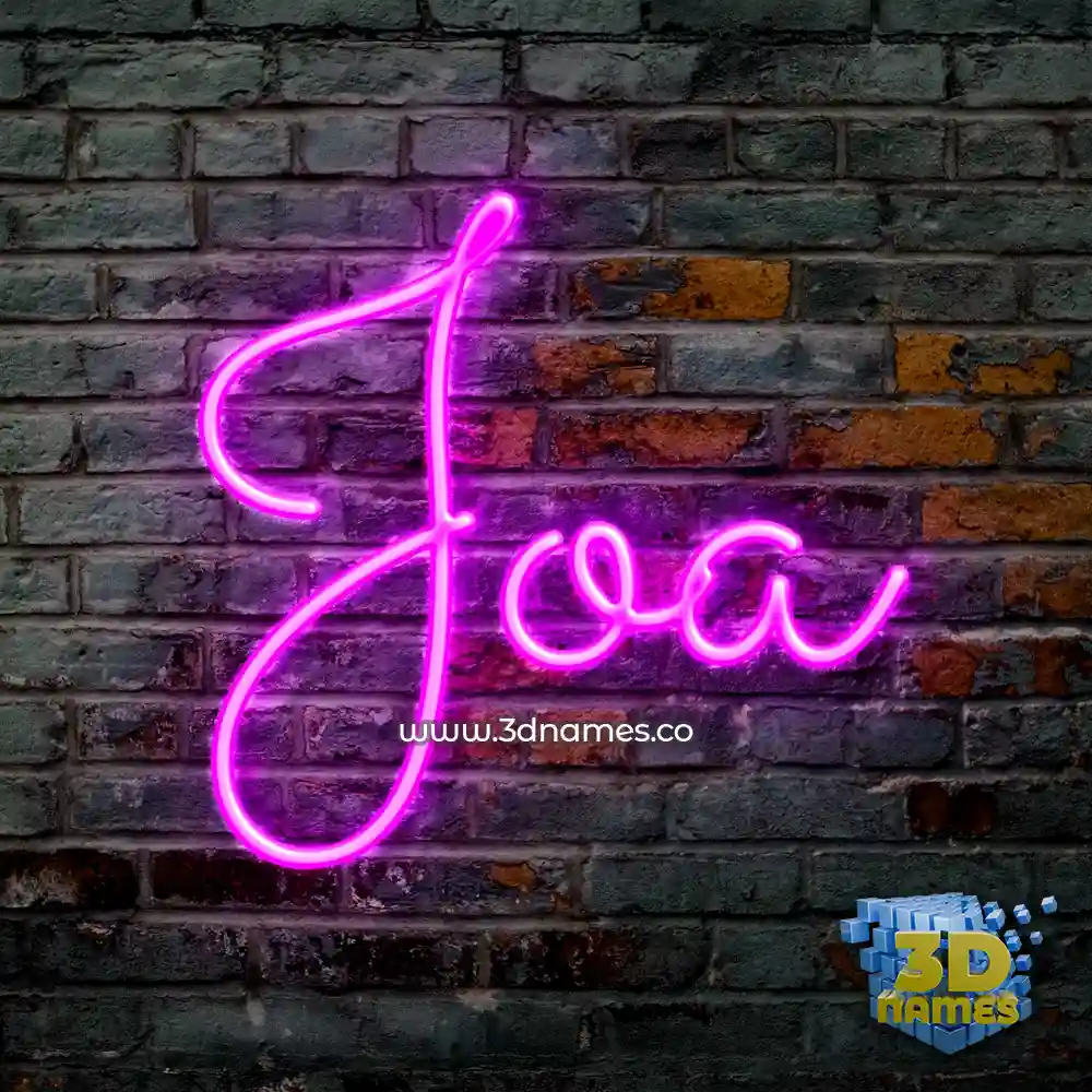 joa in Pink Neon style - 3D name wallpaper
