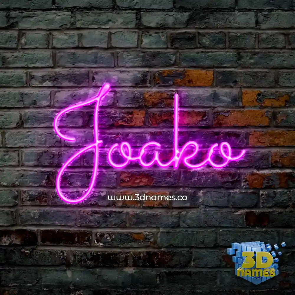 joako in Pink Neon style - 3D name wallpaper
