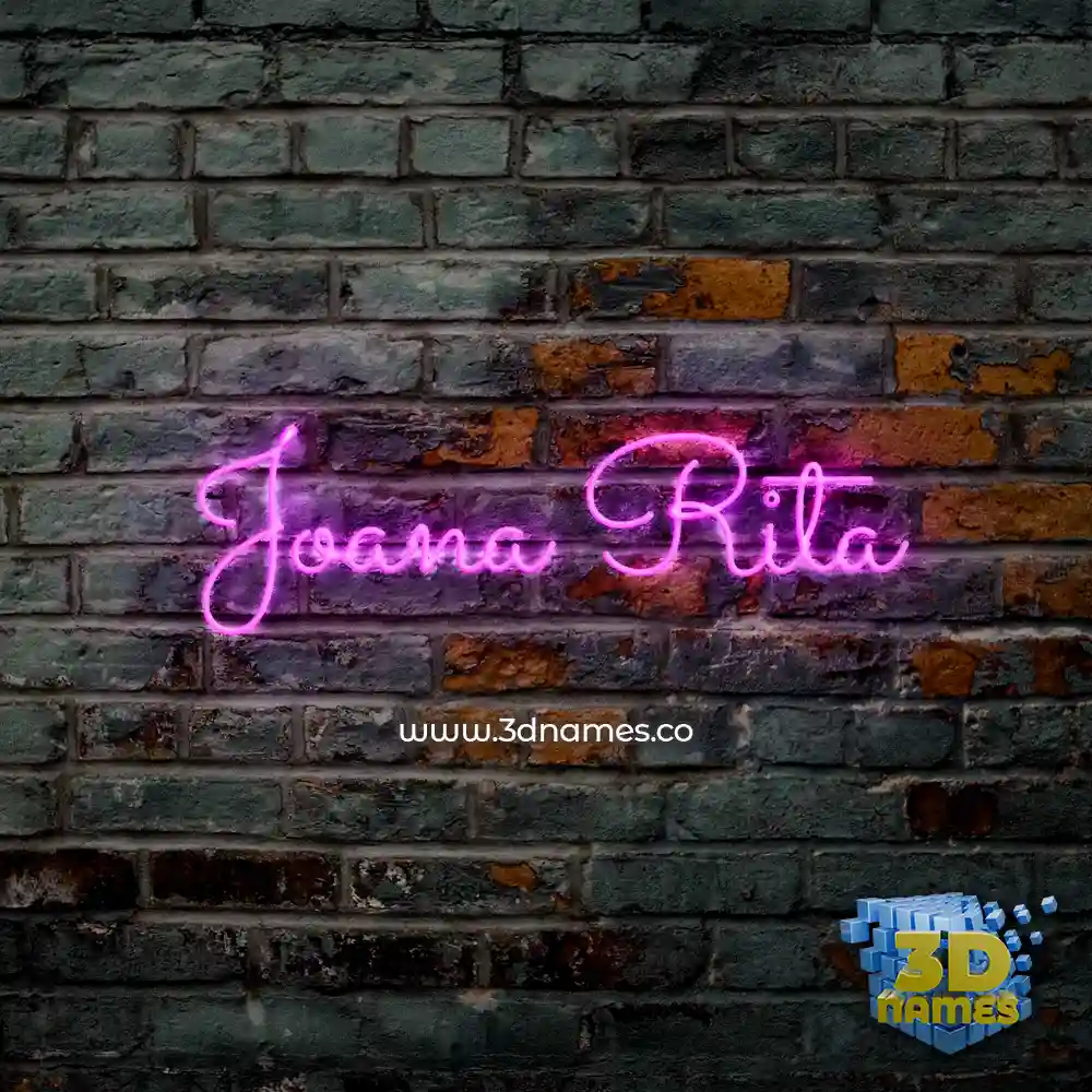 joana rita in Pink Neon style - 3D name wallpaper