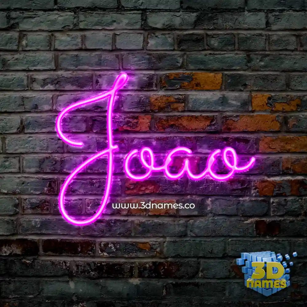 joao in Pink Neon style - 3D name wallpaper