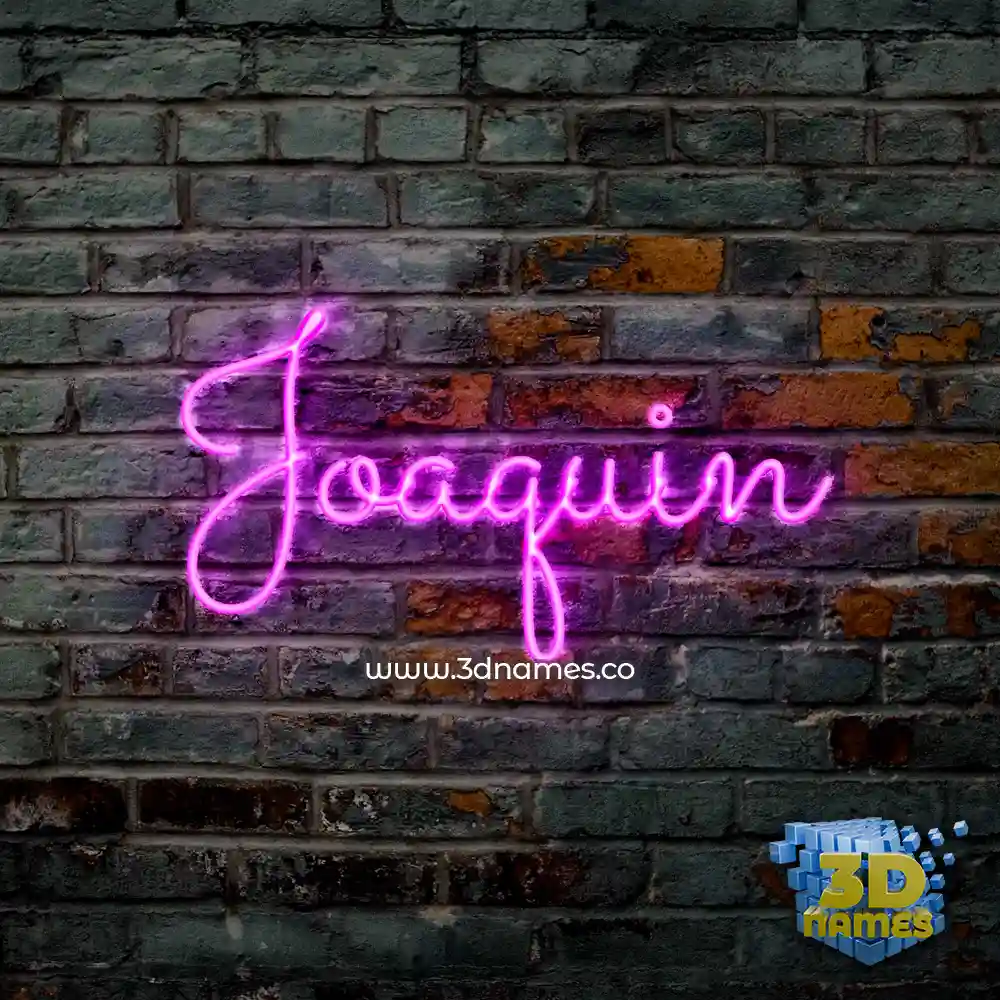 joaquin in Pink Neon style - 3D name wallpaper