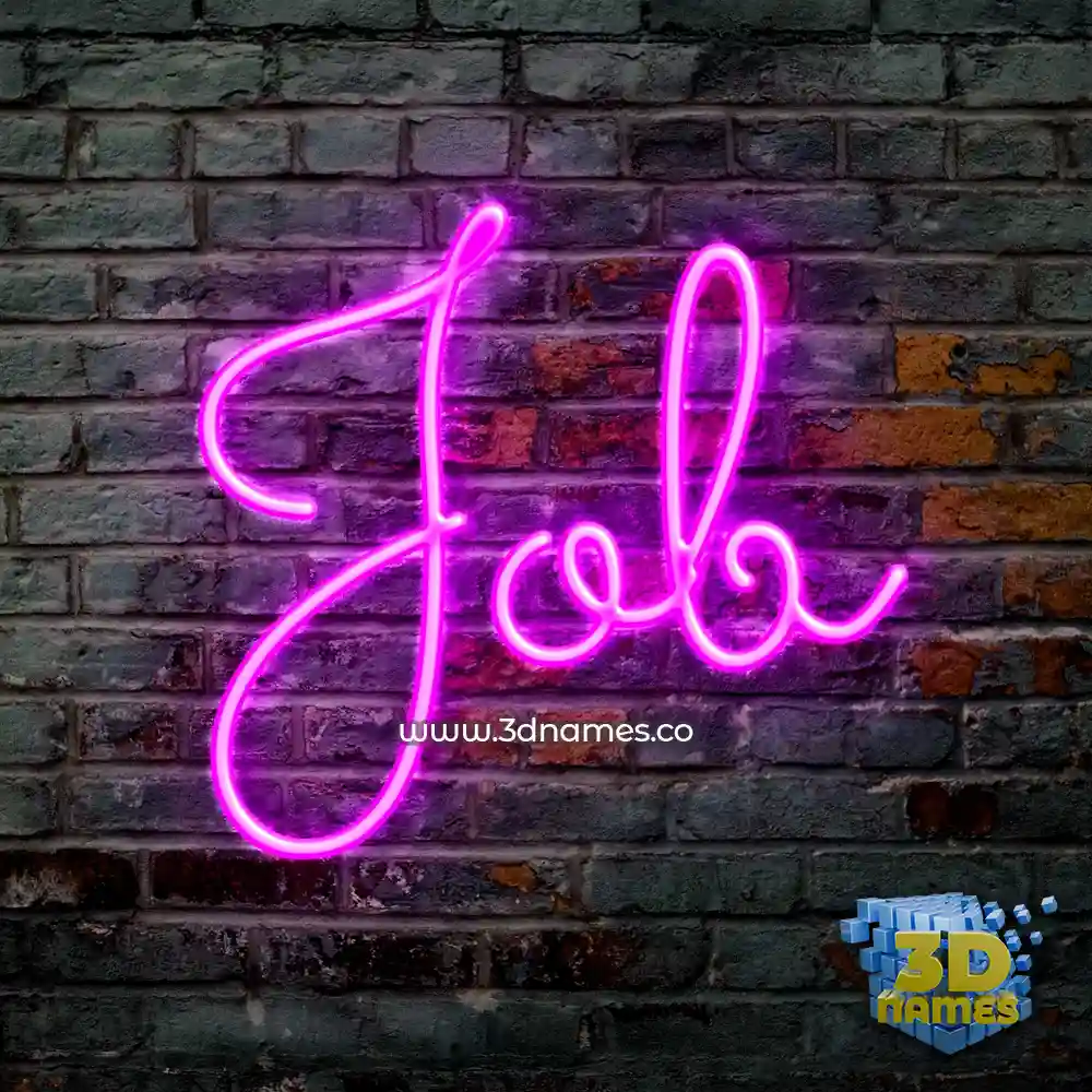 job in Pink Neon style - 3D name wallpaper