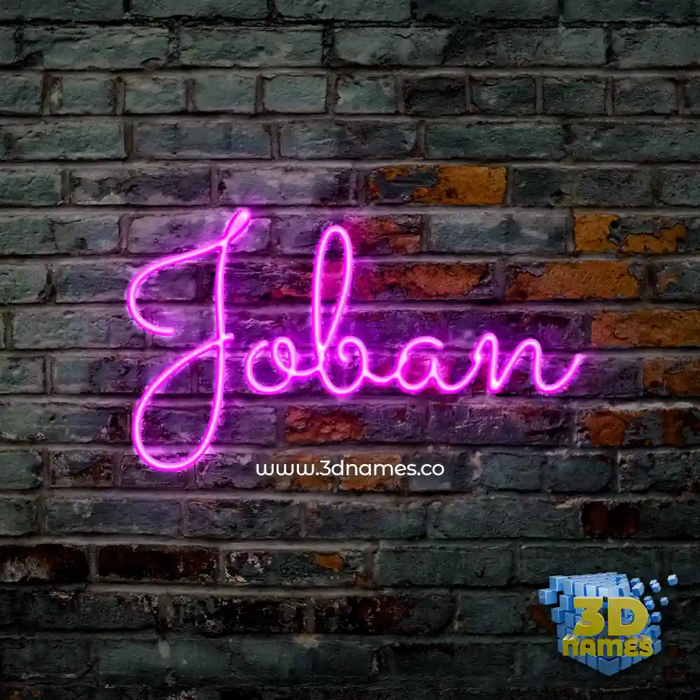 joban in Pink Neon style - 3D name wallpaper