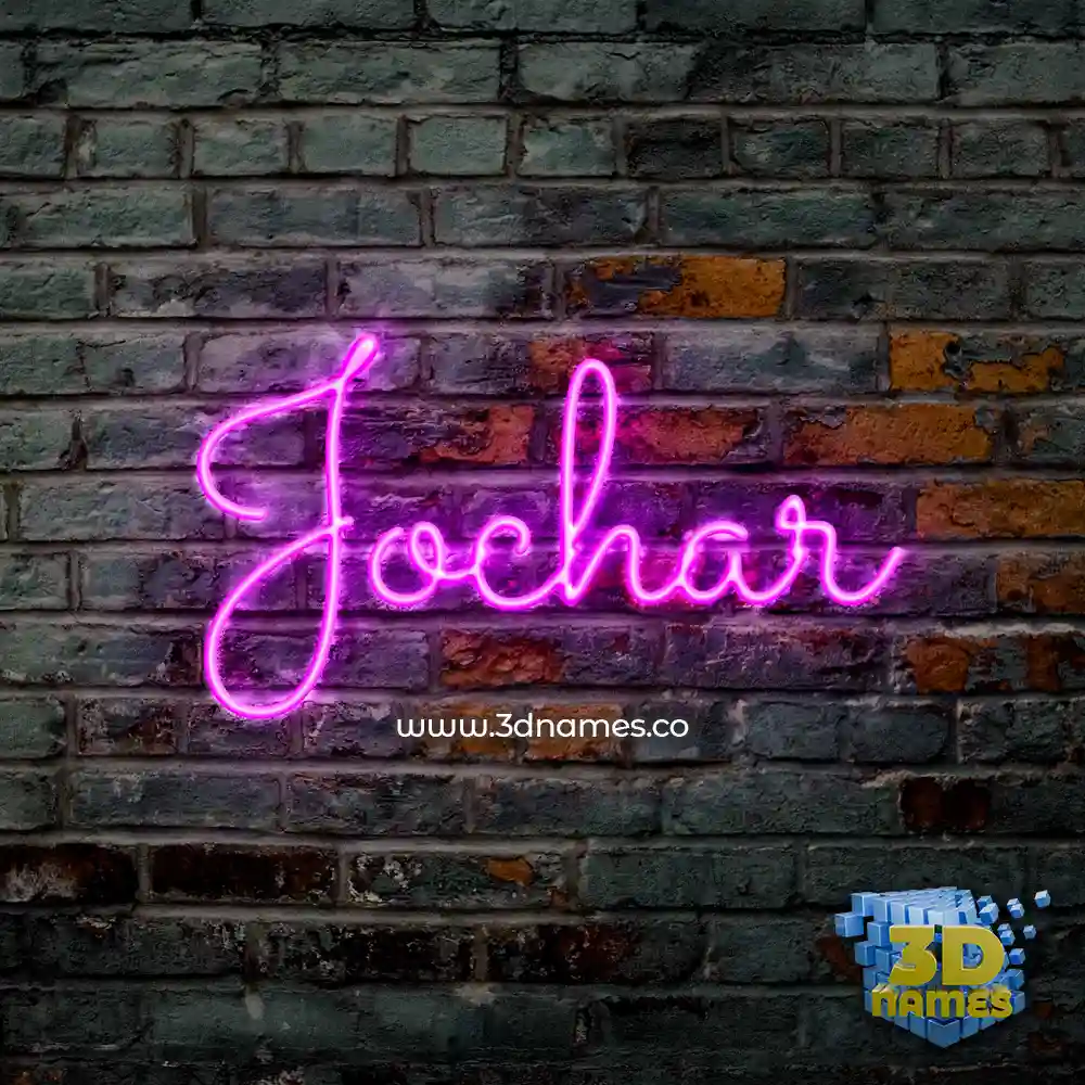 jochar in Pink Neon style - 3D name wallpaper
