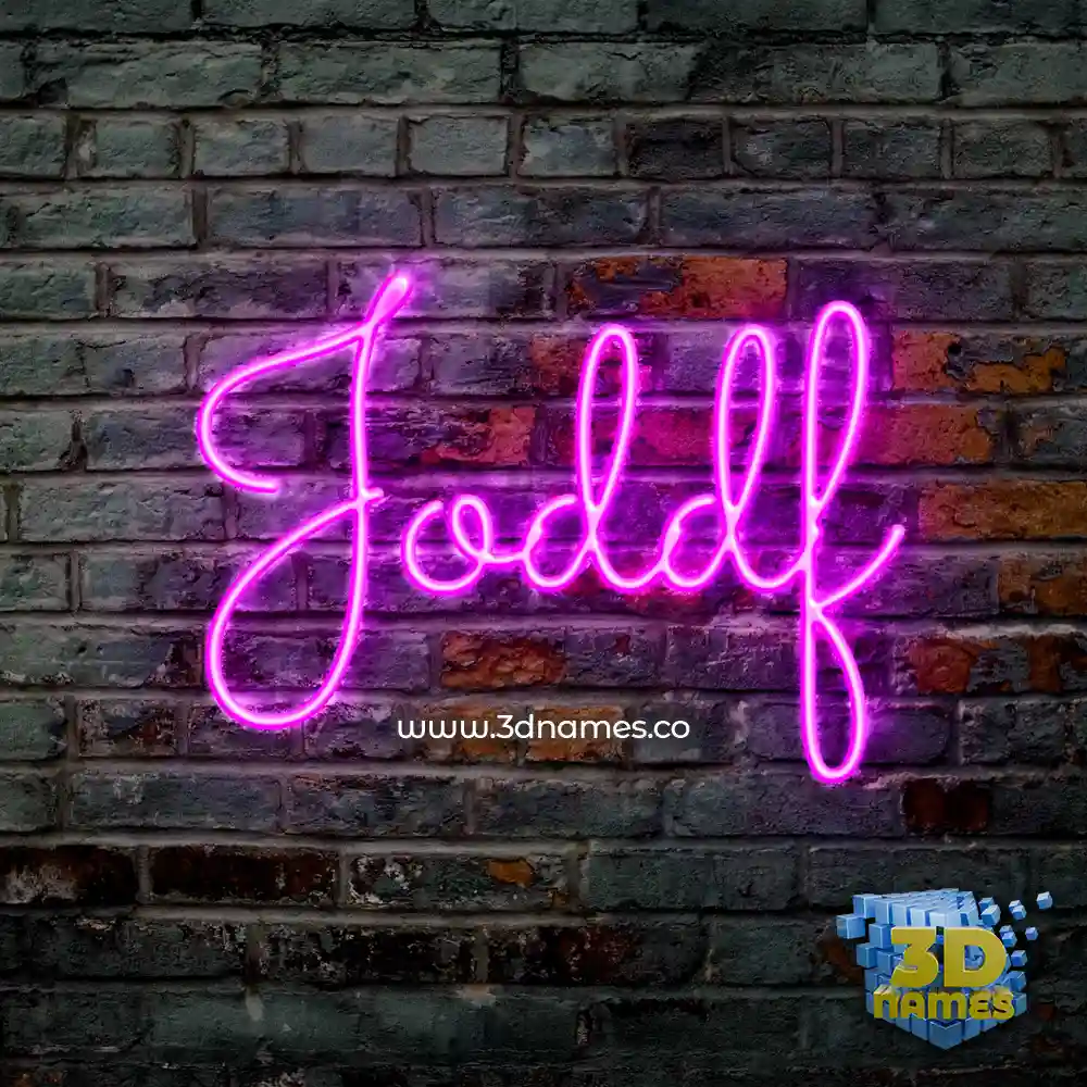 joddf in Pink Neon style - 3D name wallpaper