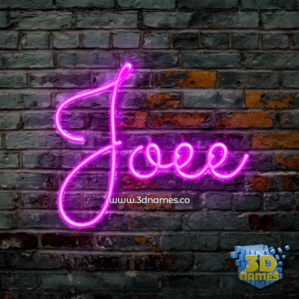 joee in Pink Neon style - 3D name wallpaper