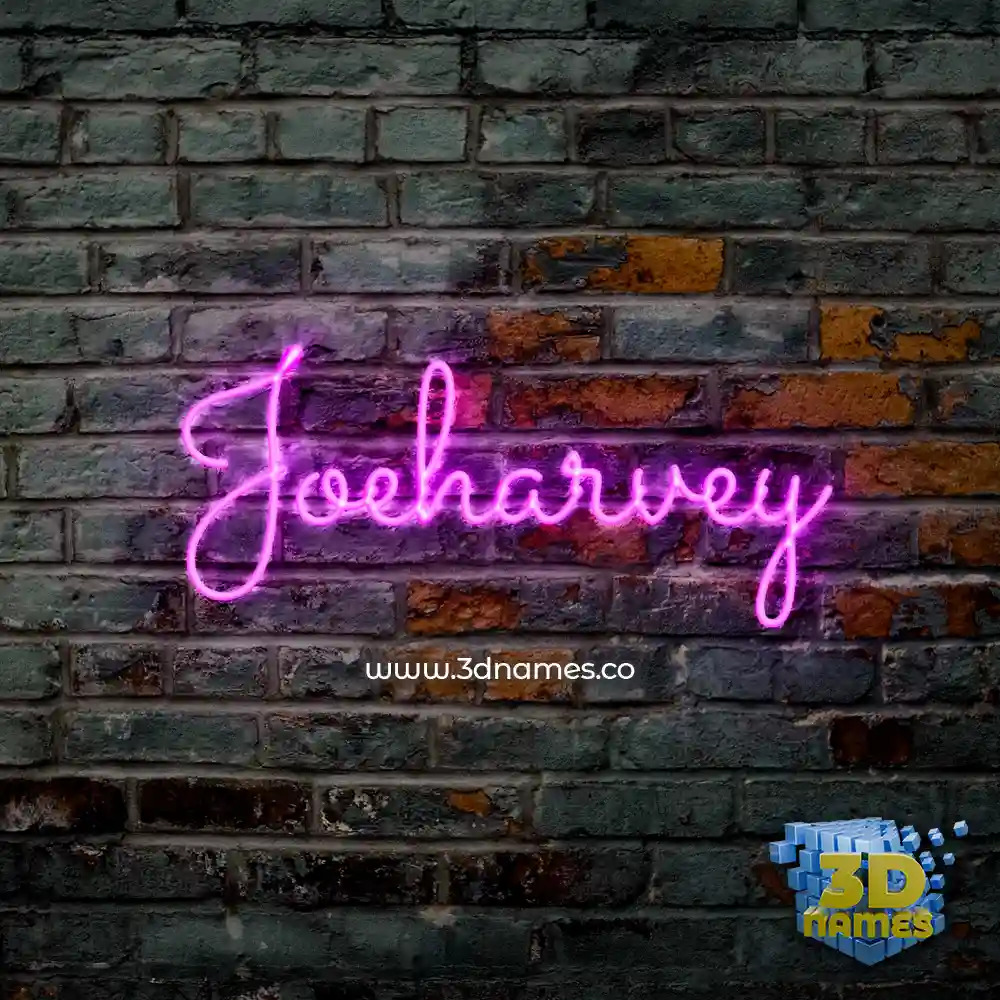 joeharvey in Pink Neon style - 3D name wallpaper