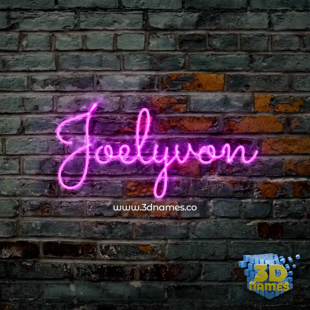 joelyvon in Pink Neon style - 3D name wallpaper