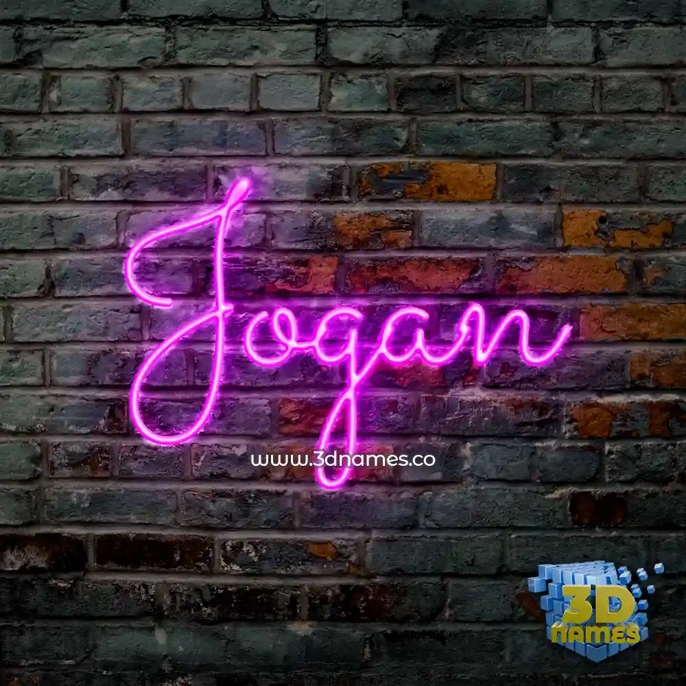 jogan in Pink Neon style - 3D name wallpaper