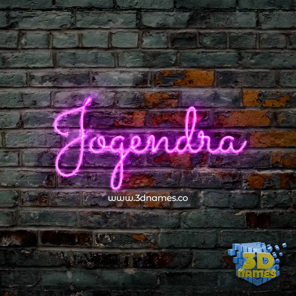 jogendra in Pink Neon style - 3D name wallpaper