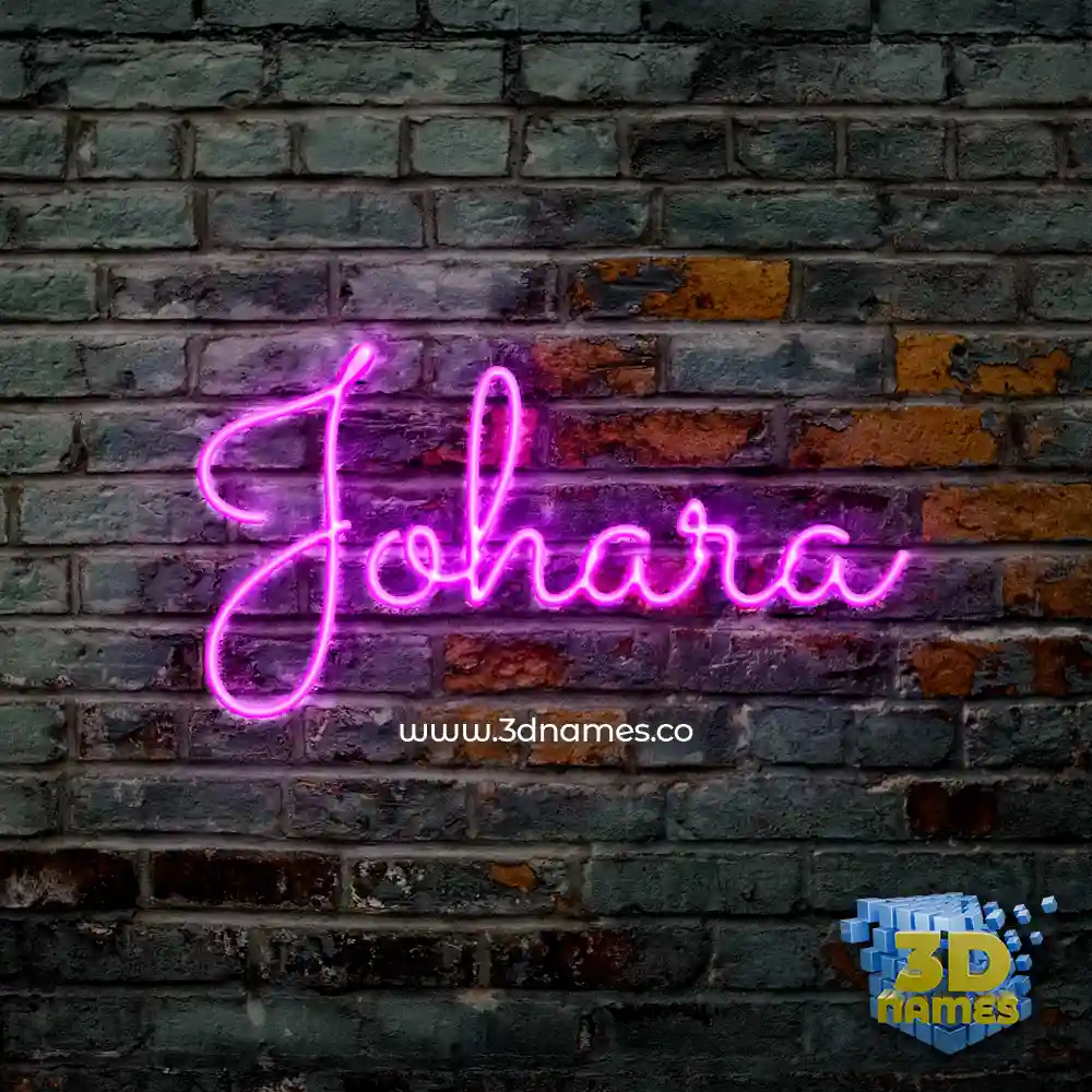 johara in Pink Neon style - 3D name wallpaper