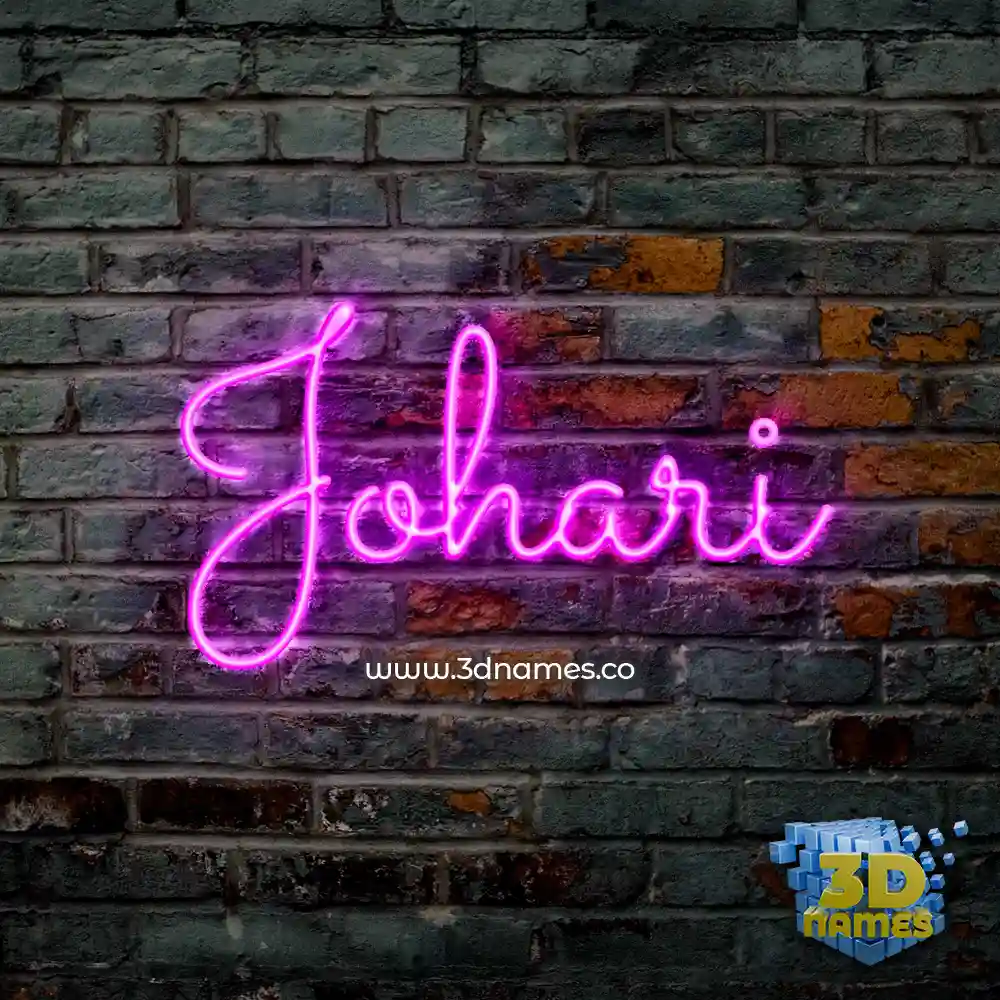 johari in Pink Neon style - 3D name wallpaper