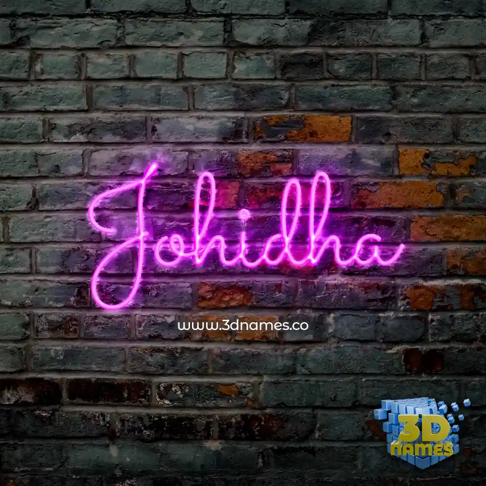 johidha in Pink Neon style - 3D name wallpaper