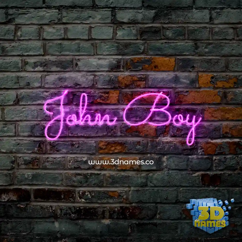 john boy in Pink Neon style - 3D name wallpaper