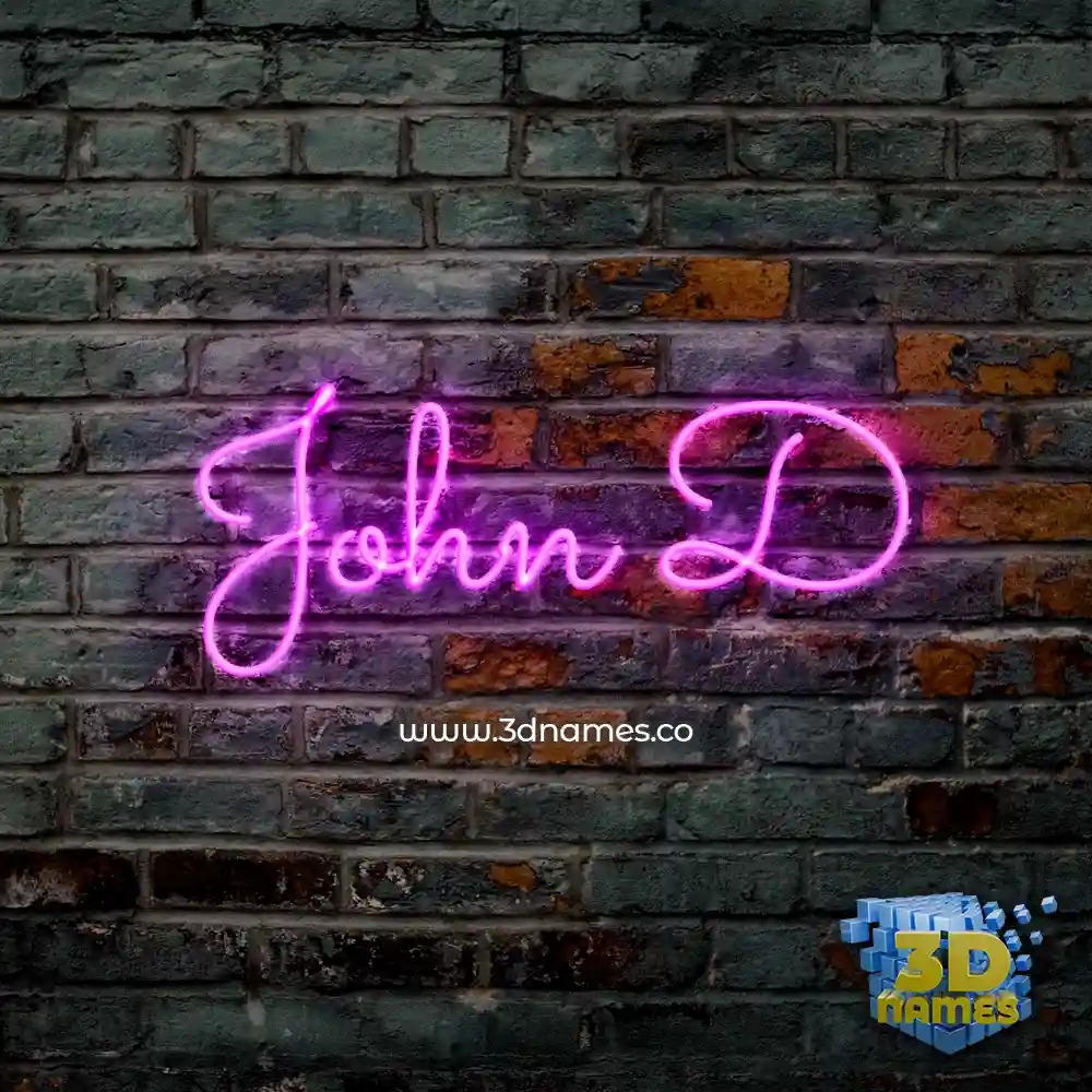 john d in Pink Neon style - 3D name wallpaper