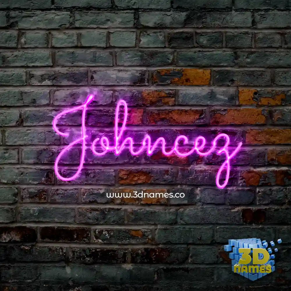 johncez in Pink Neon style - 3D name wallpaper