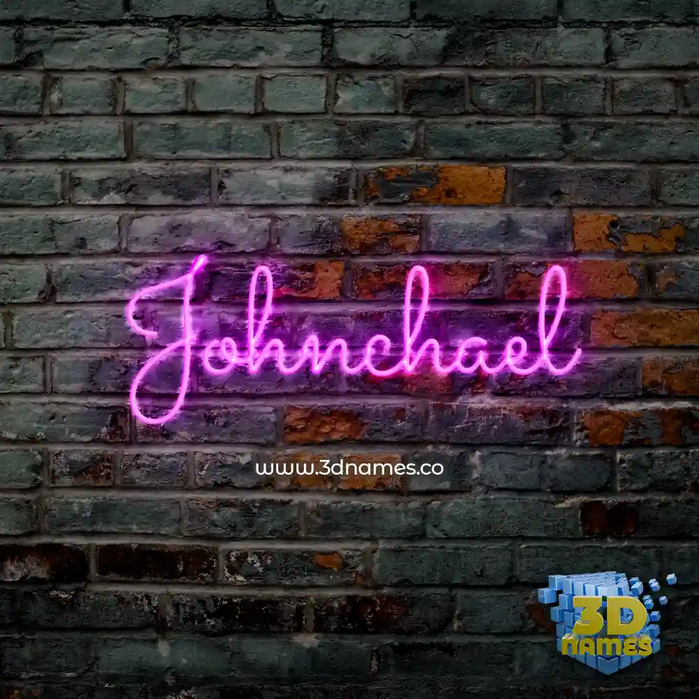 johnchael in Pink Neon style - 3D name wallpaper