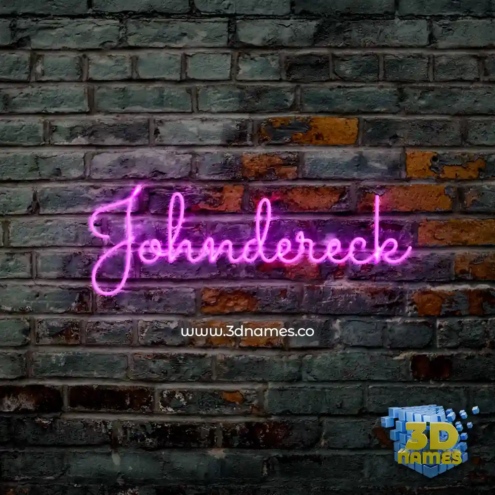 johndereck in Pink Neon style - 3D name wallpaper