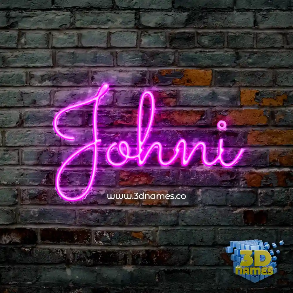 johni in Pink Neon style - 3D name wallpaper