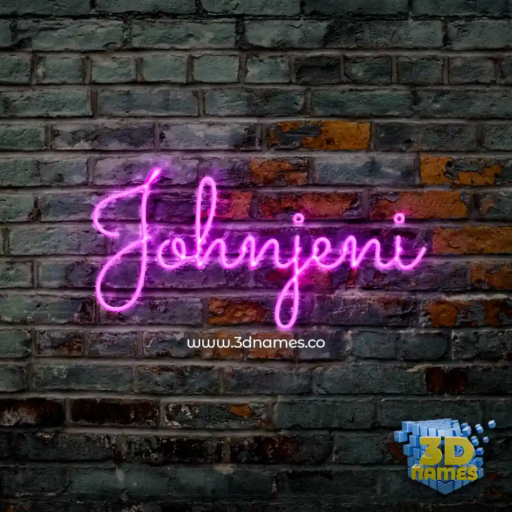 johnjeni in Pink Neon style - 3D name wallpaper