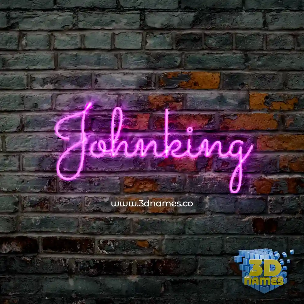 johnking in Pink Neon style - 3D name wallpaper