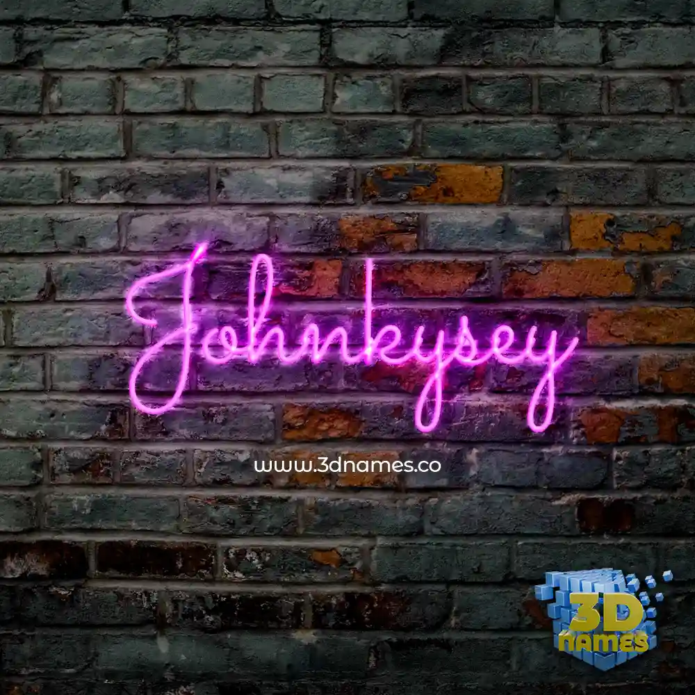 johnkysey in Pink Neon style - 3D name wallpaper