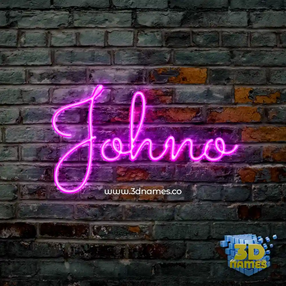 johno in Pink Neon style - 3D name wallpaper