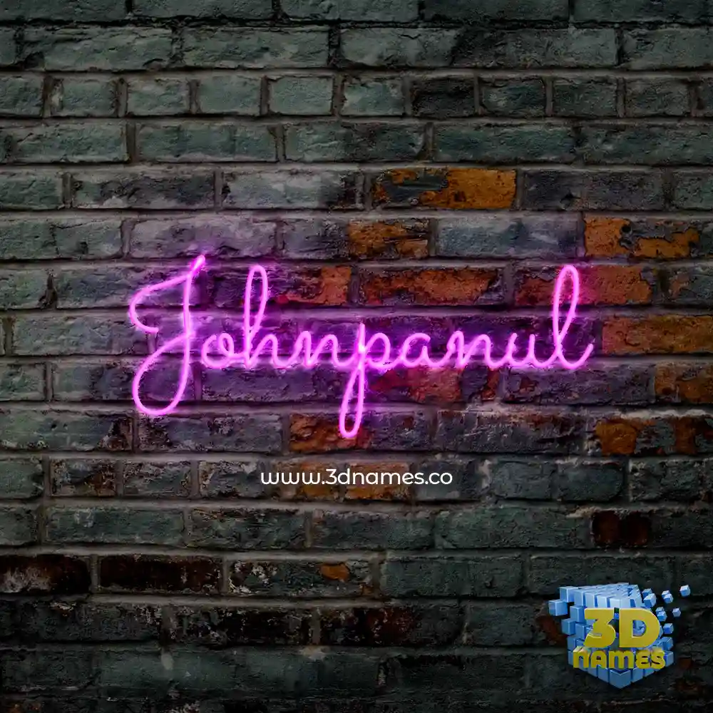 johnpanul in Pink Neon style - 3D name wallpaper